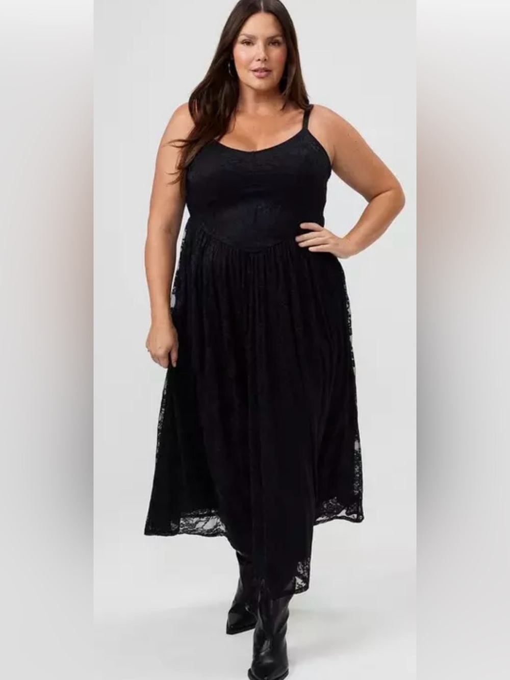 Torrid Black Floral Lace Maxi Dress Size 3/3X NWOT - Picture 2 of 12